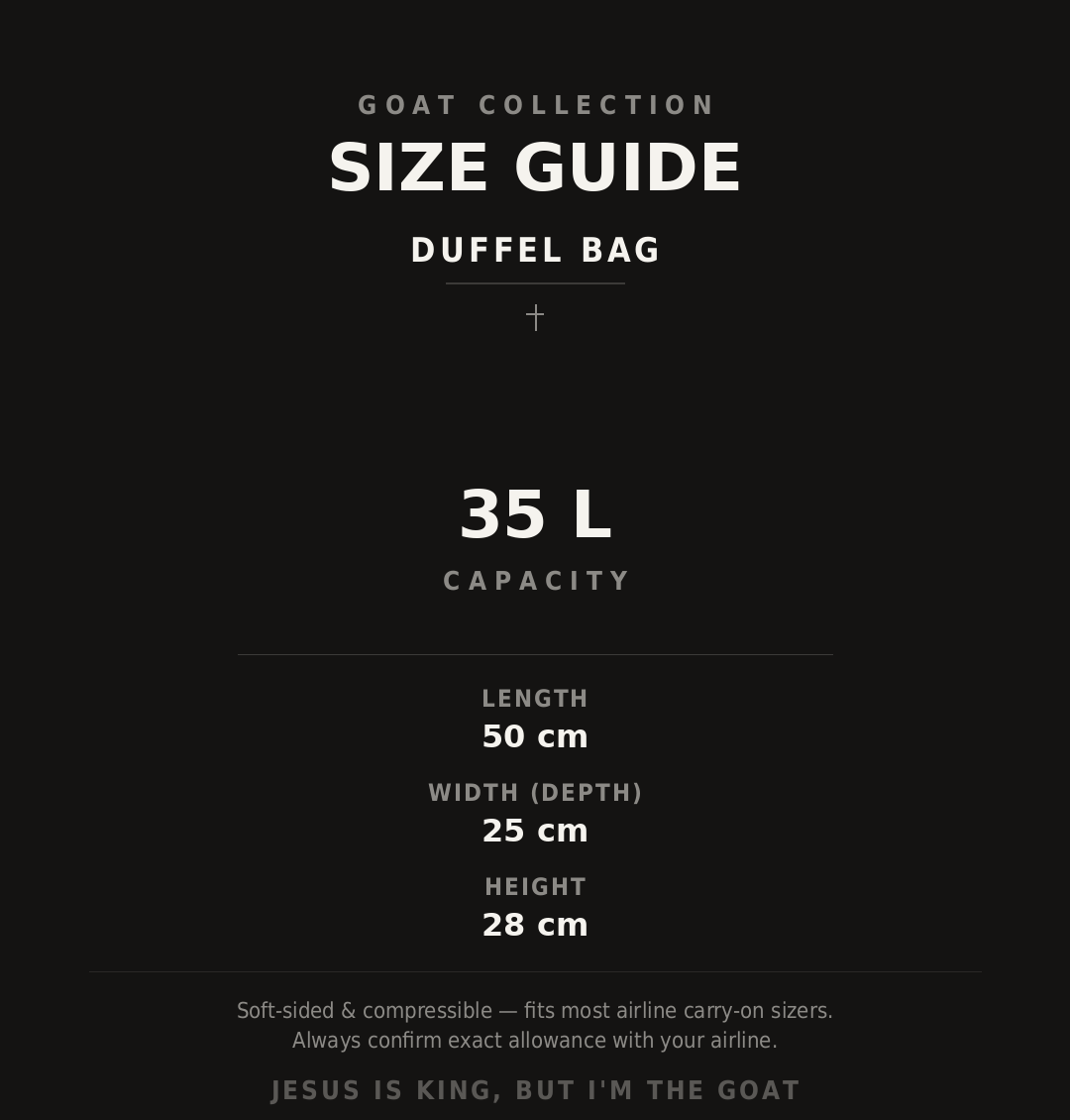 GOAT Duffle White